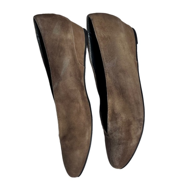 Soft Surroundings Fabrizia Beige Suede Slip On Wedge Heels Size 9 - Picture 6 of 15